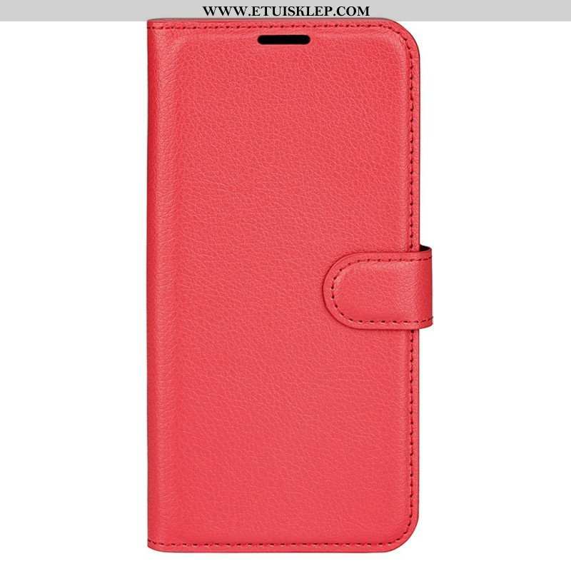 Etui Folio do Xiaomi Redmi Note 12 5G Klasyczny Efekt Skóry Liczi